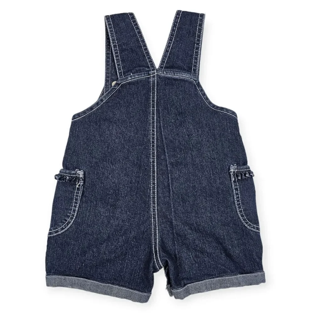 Carhartt Blue Denim Overall Shorts Girl's‎ Size 12M